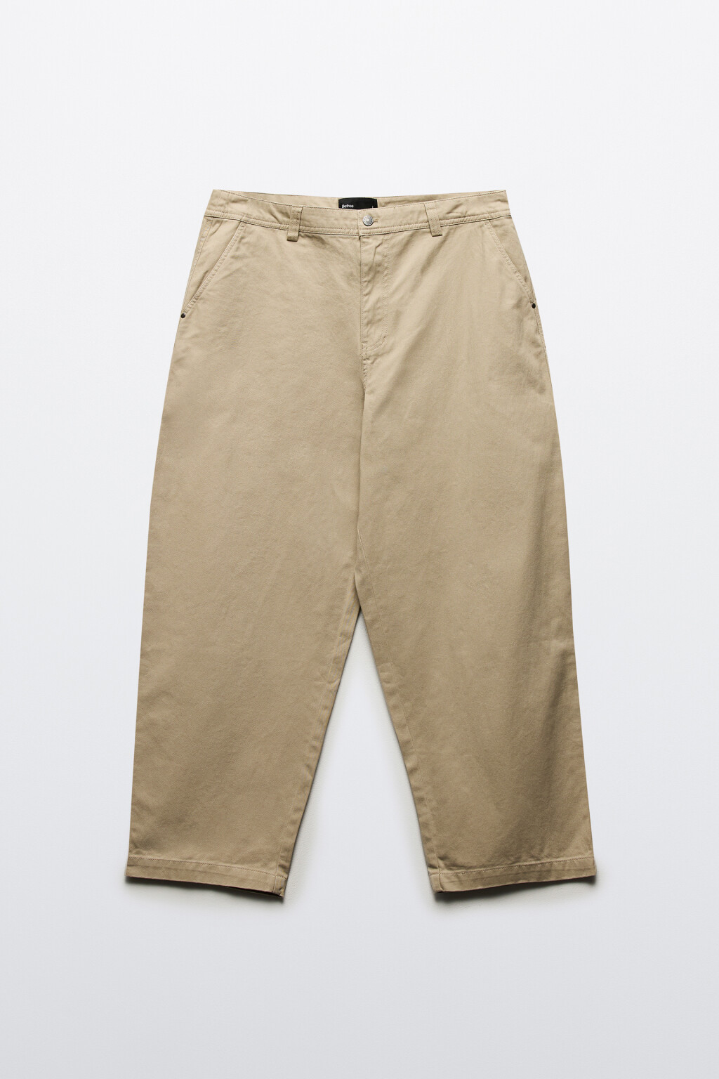 Брюки baggy fit широкие из хлопка - цвет бежевый - 7