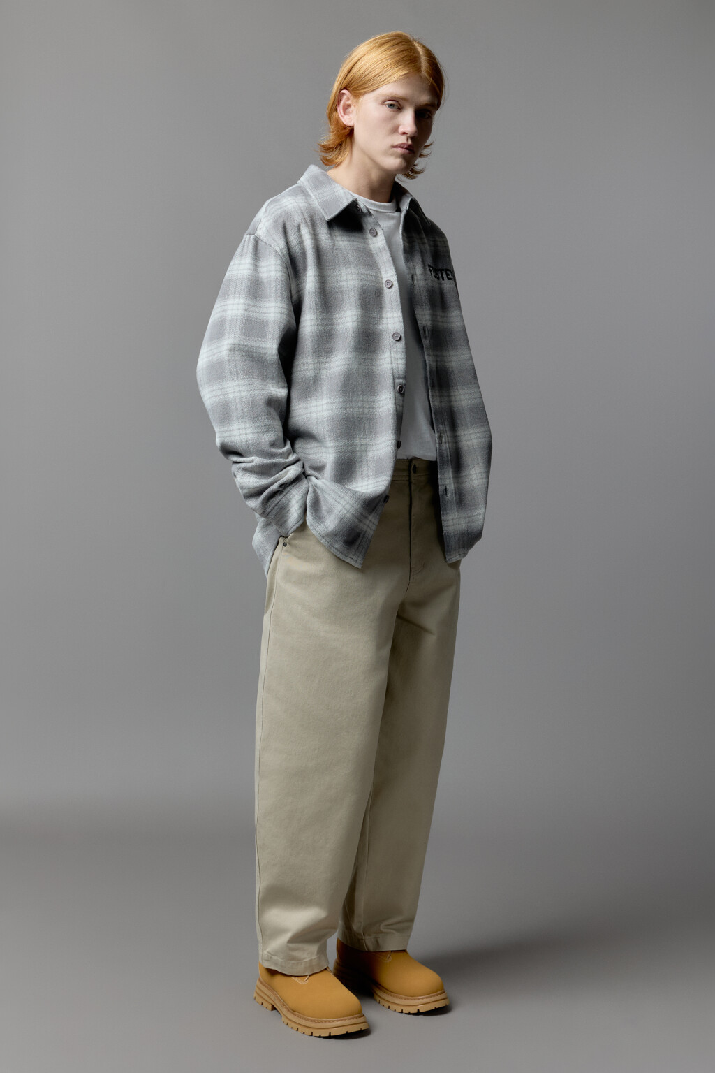 Брюки baggy fit широкие из хлопка - цвет бежевый - 1