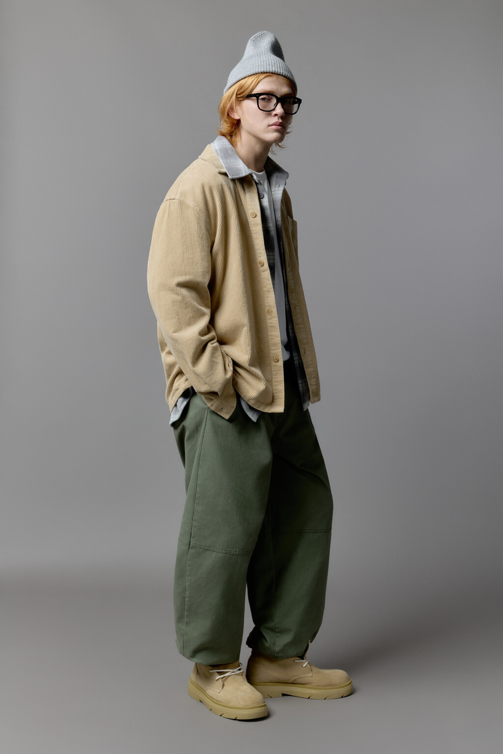 Брюки-джоггеры хлопковые с утяжками по низу - цвет зеленый - 1