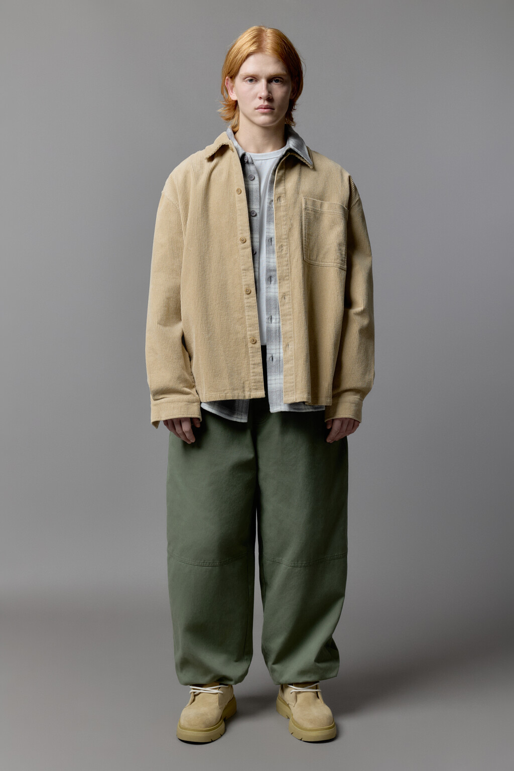 Брюки-джоггеры хлопковые с утяжками по низу - цвет зеленый - 5