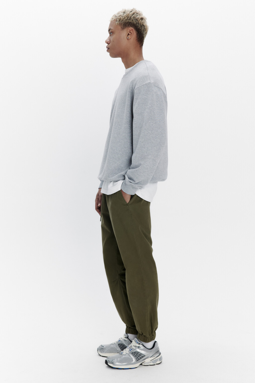 Брюки-джоггеры из хлопкового текстиля - цвет зеленый - 2