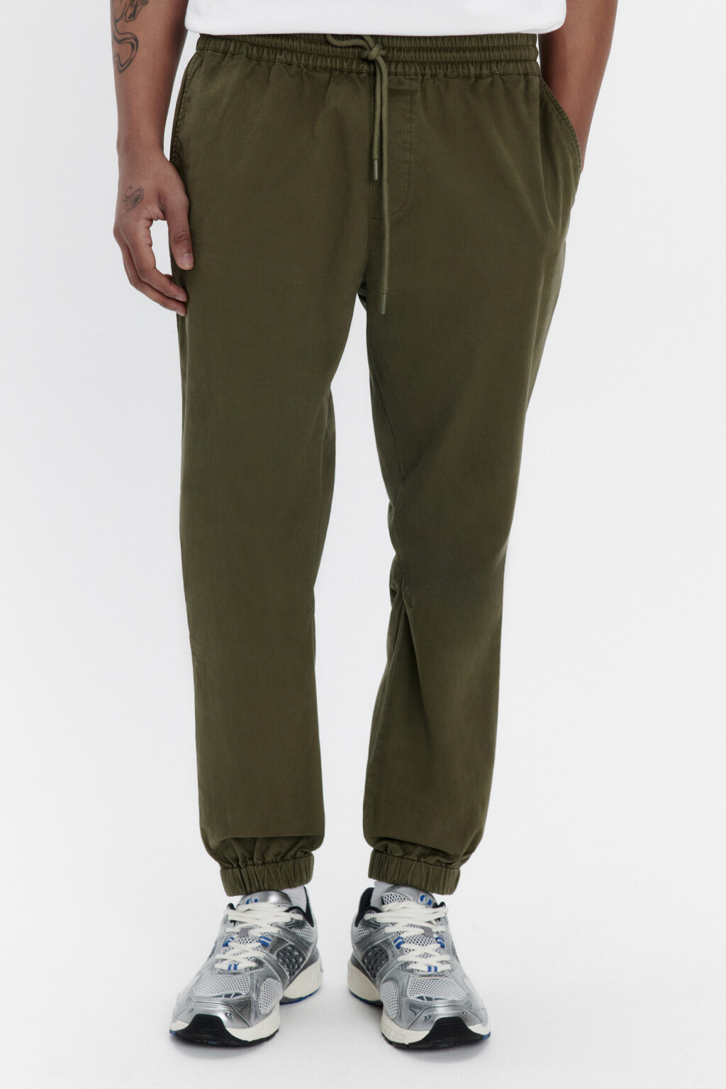 Брюки-джоггеры из хлопкового текстиля - цвет зеленый - 3