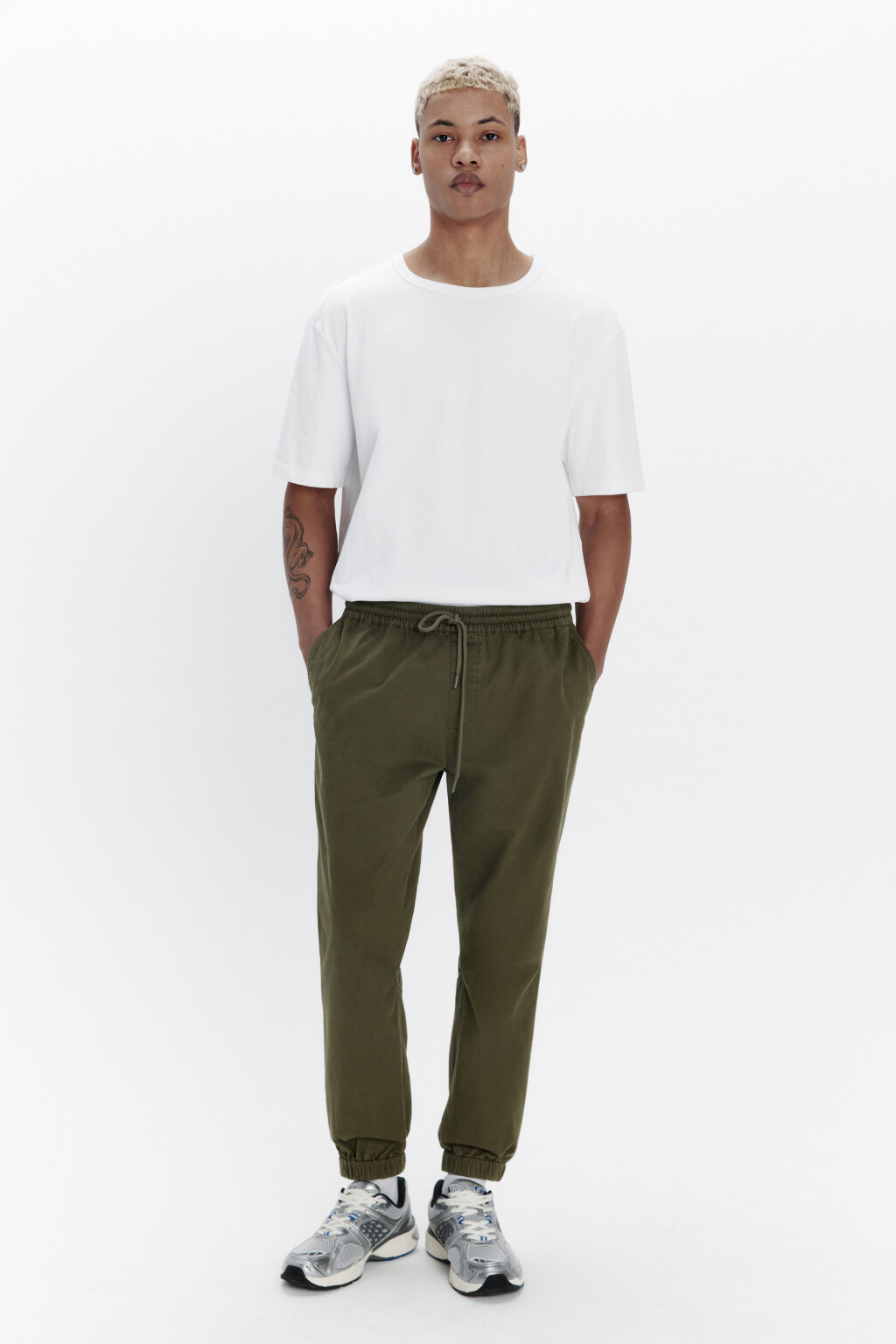 Брюки-джоггеры из хлопкового текстиля - цвет зеленый - 5