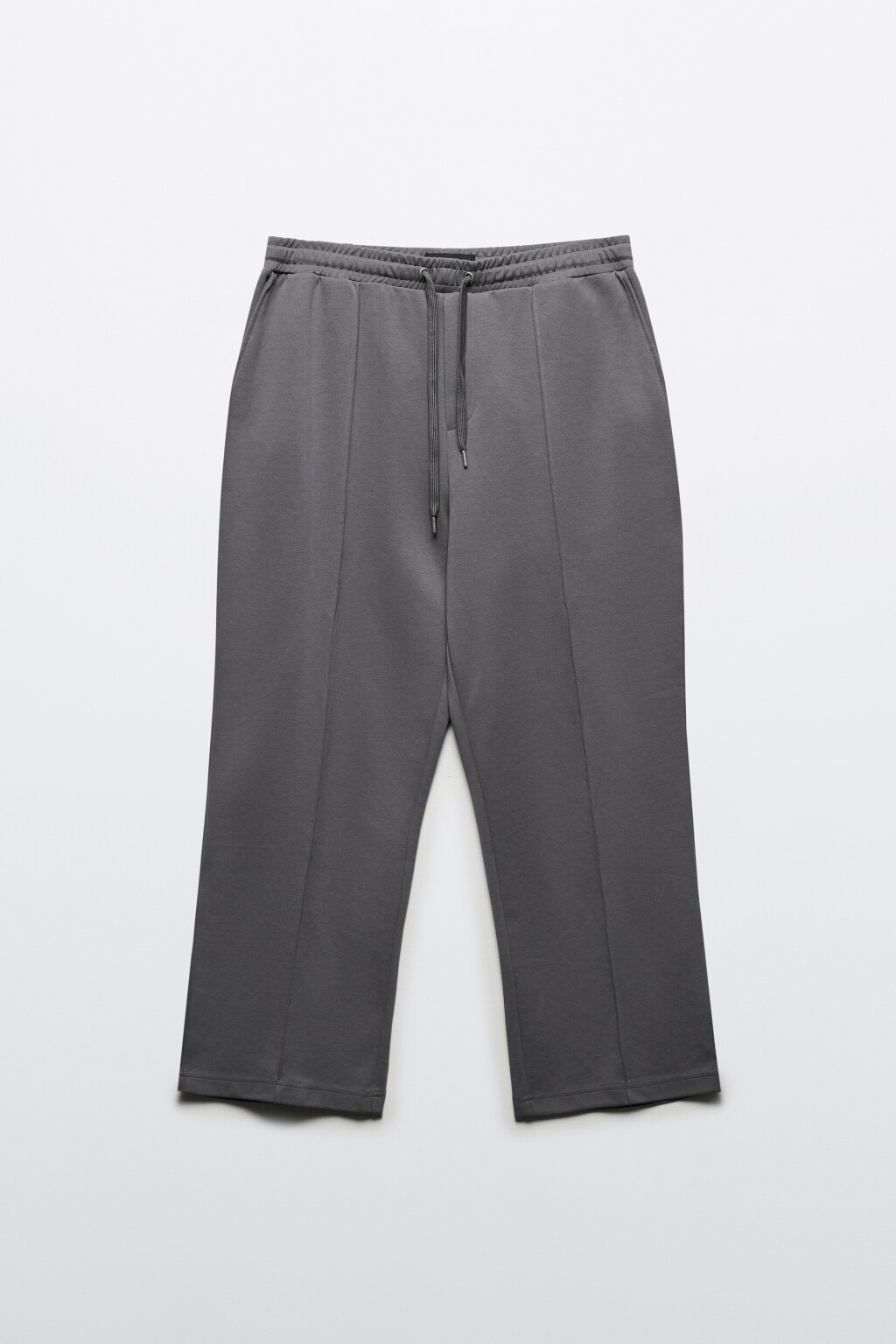 Брюки широкие с поясом на завязках - цвет серый - 7