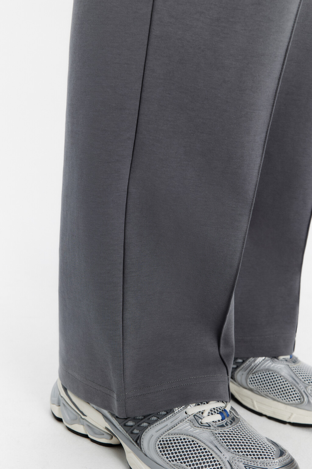 Брюки широкие с поясом на завязках - цвет серый - 6