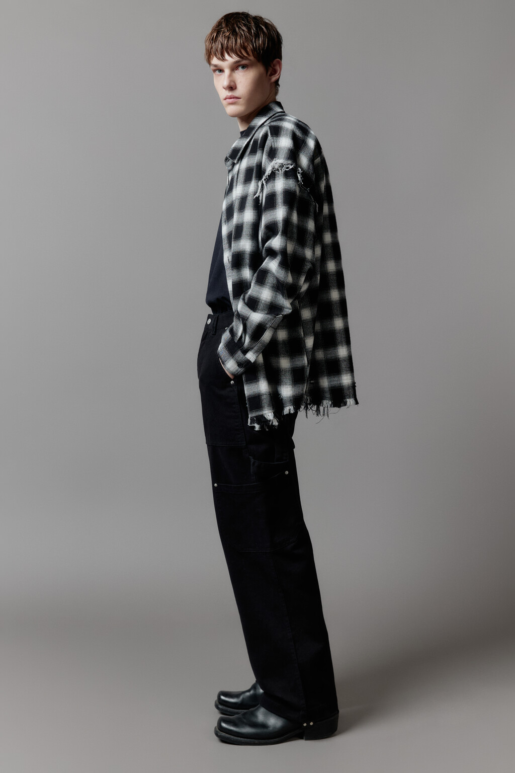 Брюки carpenter fit широкие хлопковые - цвет черный - 4