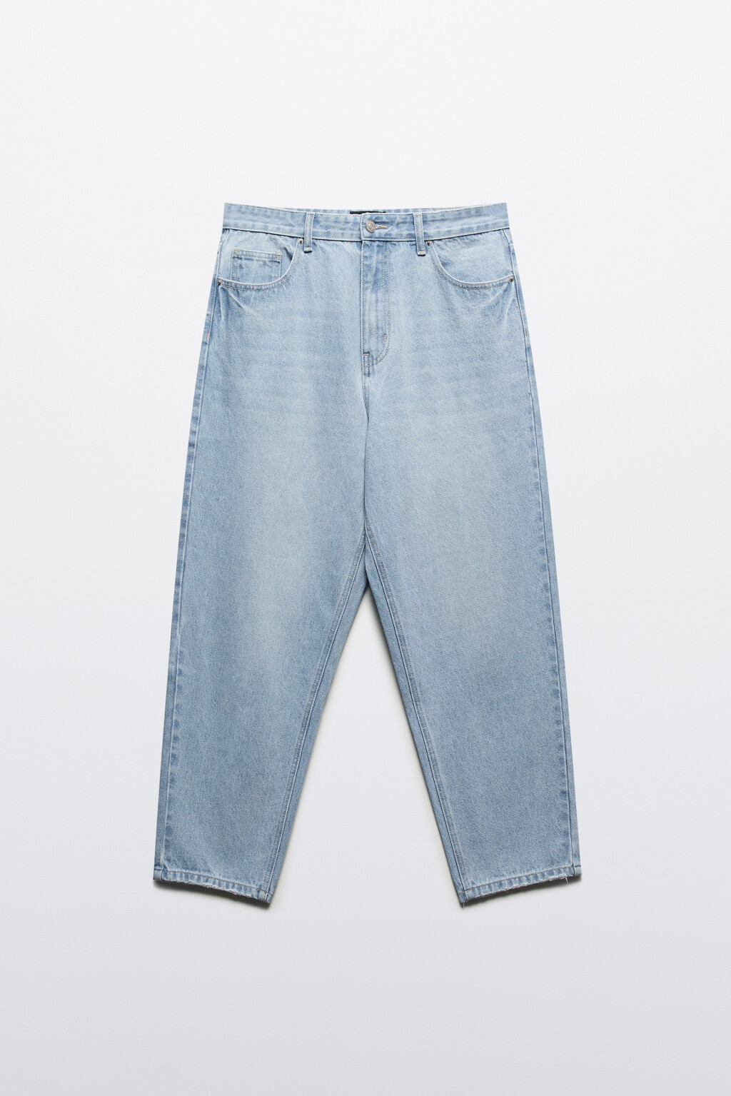 Джинсы-бананы широкие со средней посадкой - цвет голубой - 8