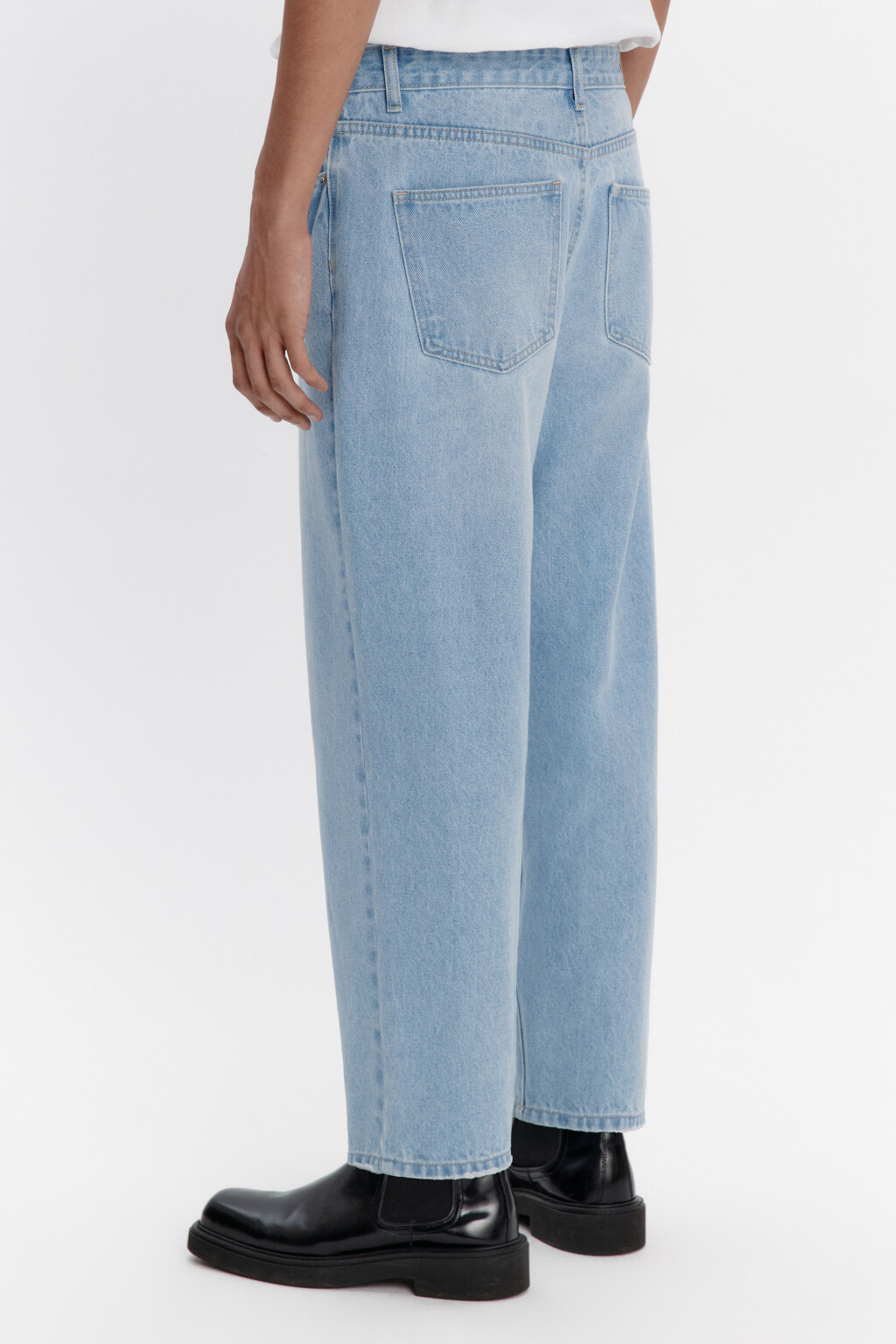 Джинсы-бананы широкие со средней посадкой - цвет голубой - 4