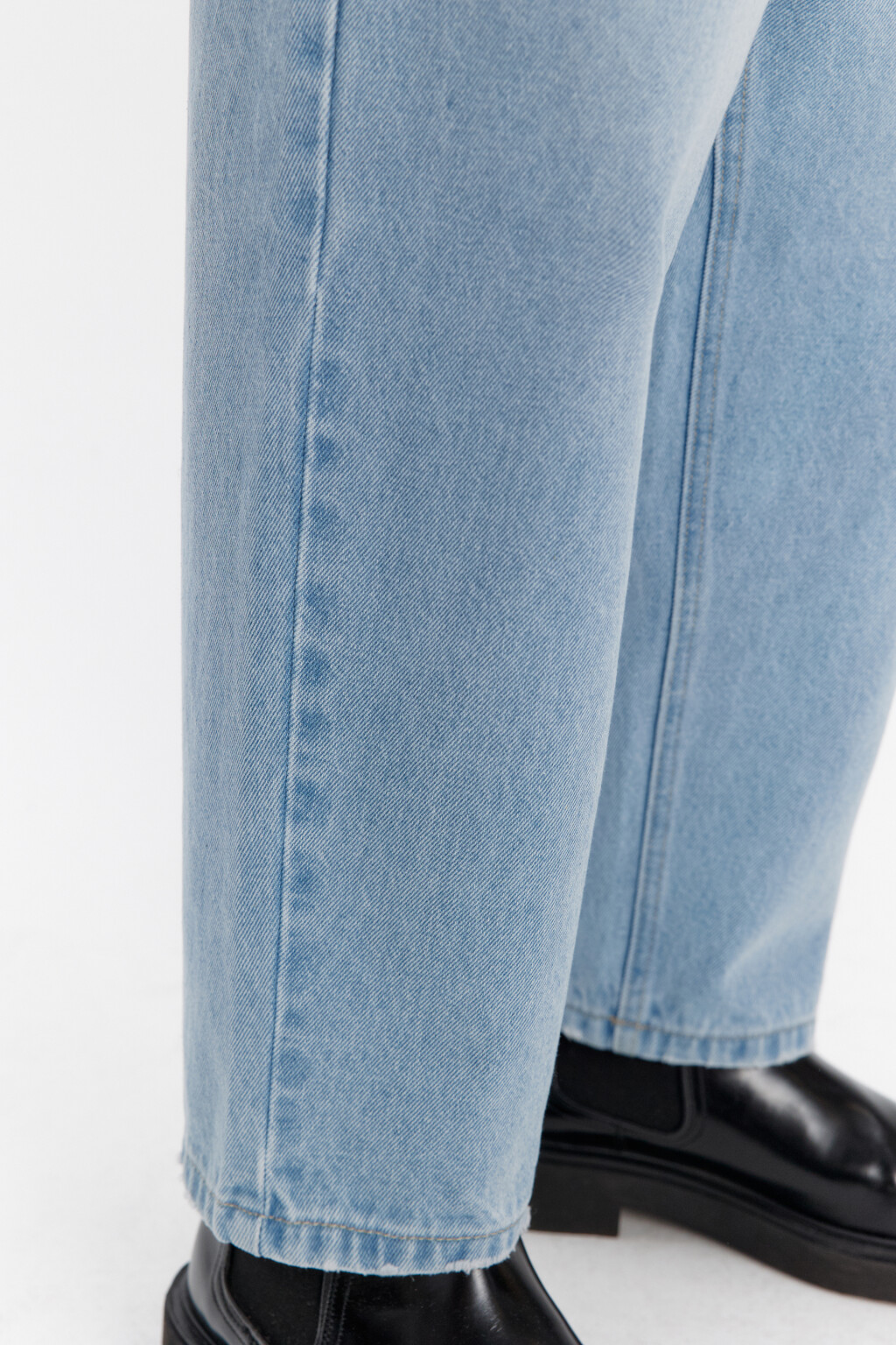 Джинсы-бананы широкие со средней посадкой - цвет голубой - 6