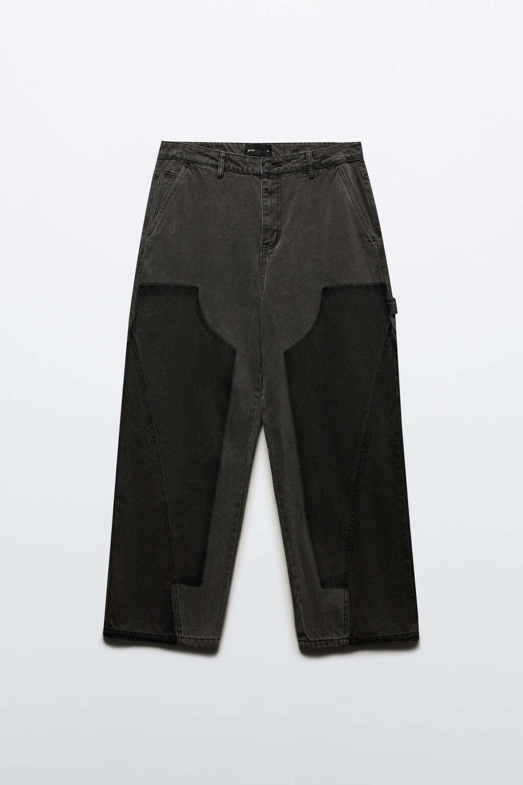 Джинсы baggy fit в стиле пэчворк - цвет серый - 7