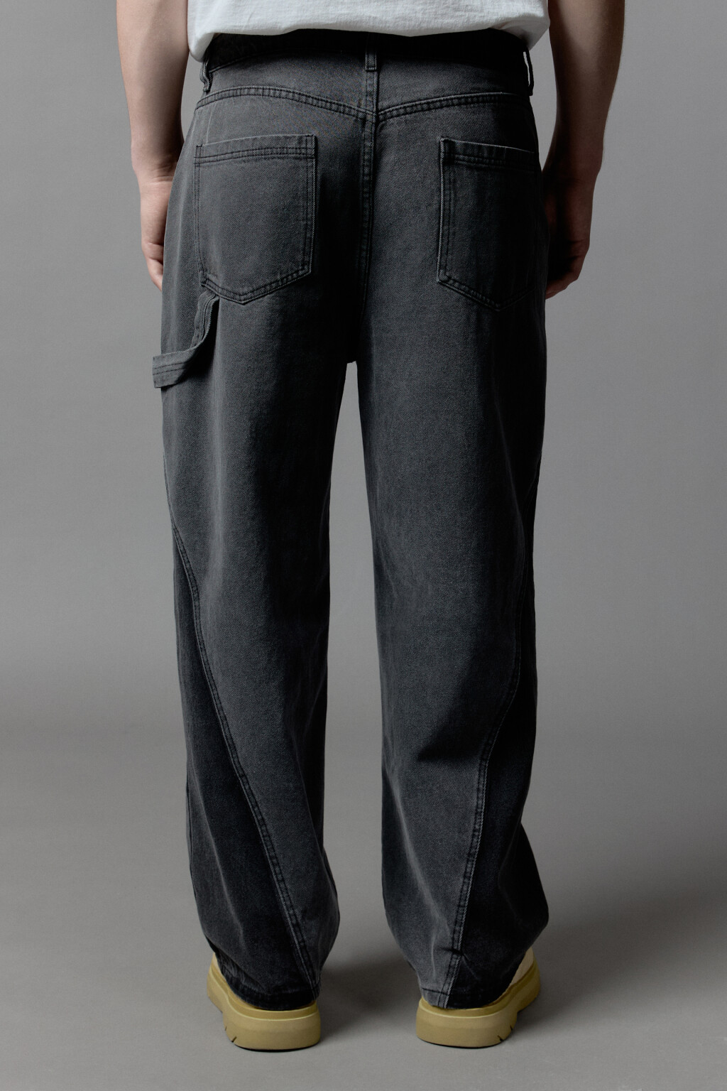 Джинсы baggy fit в стиле пэчворк - цвет серый - 5