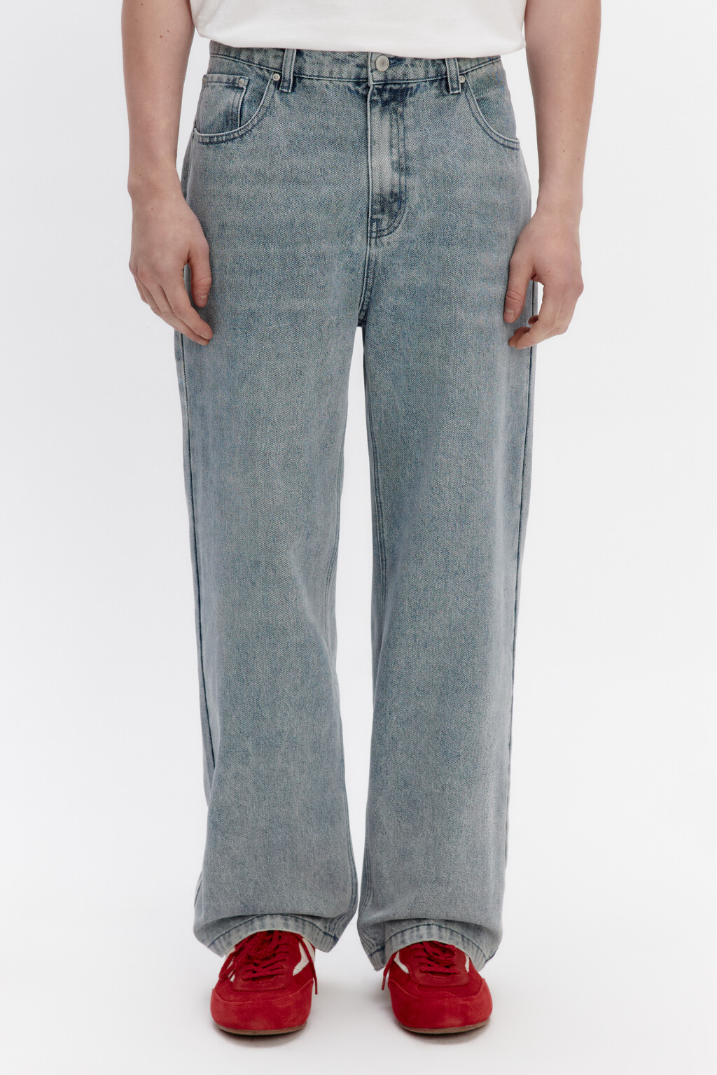 Джинсы loose fit свободные со средней посадкой - цвет голубой - 1