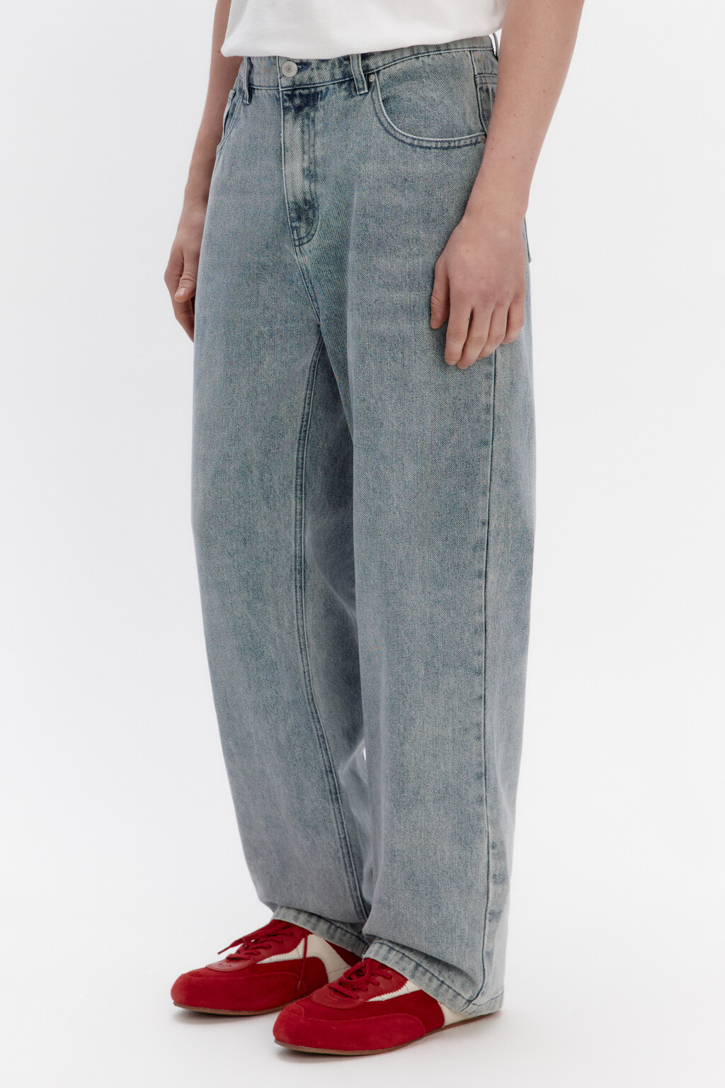 Джинсы loose fit свободные со средней посадкой - цвет голубой - 2