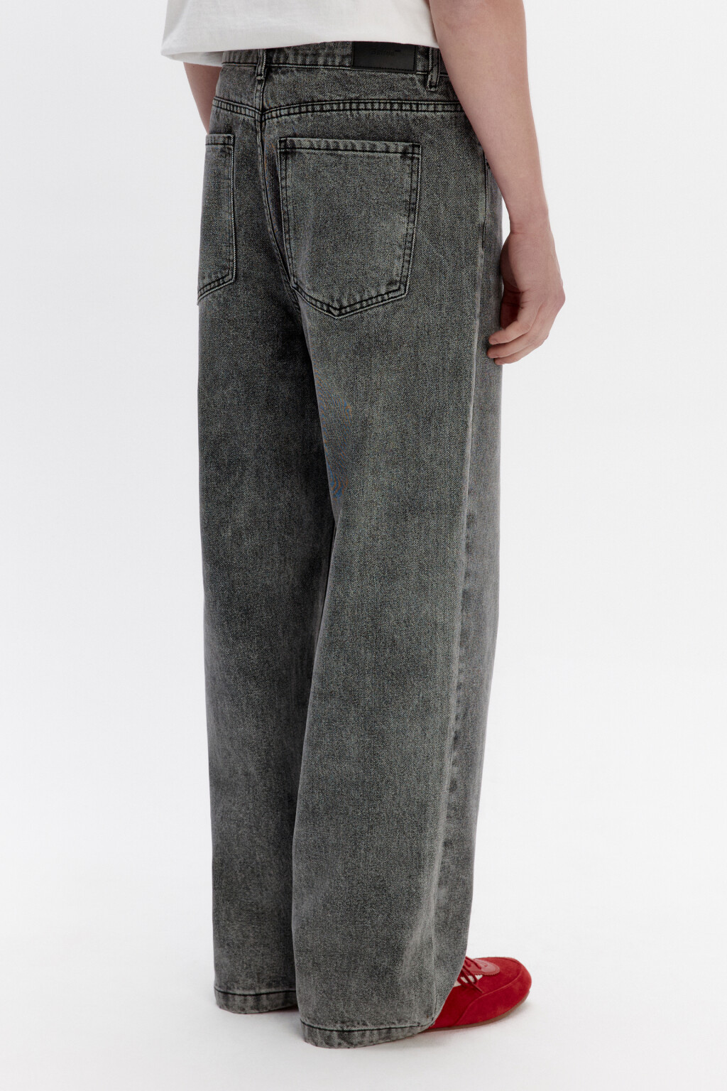 Джинсы loose fit свободные со средней посадкой - цвет серый - 4