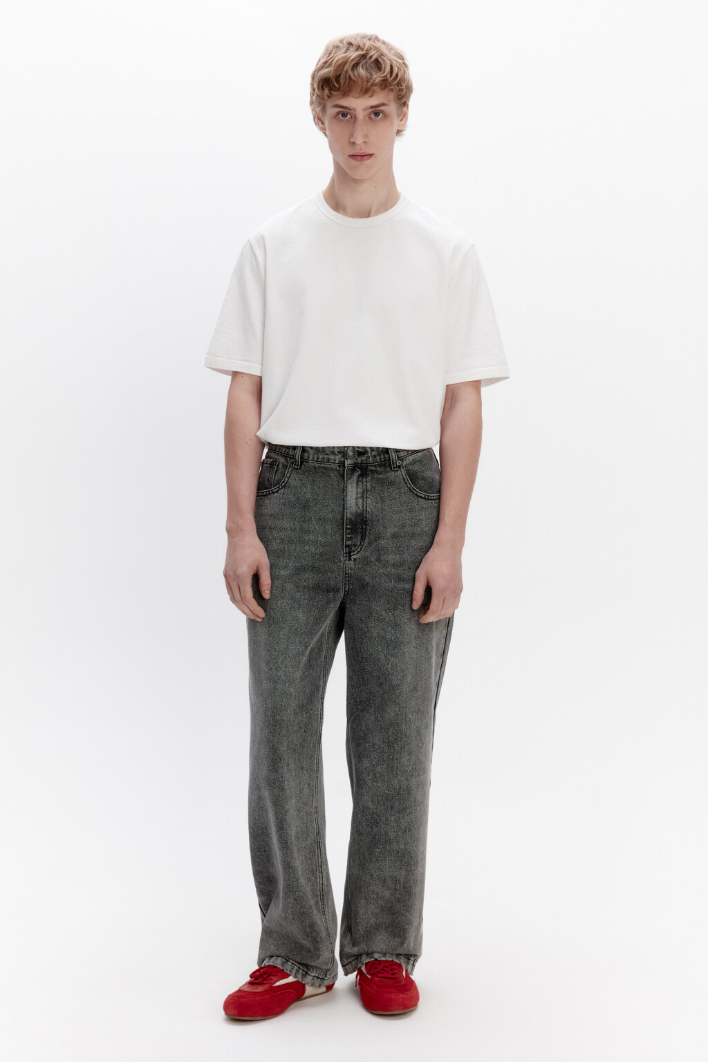 Джинсы loose fit свободные со средней посадкой - цвет серый - 5