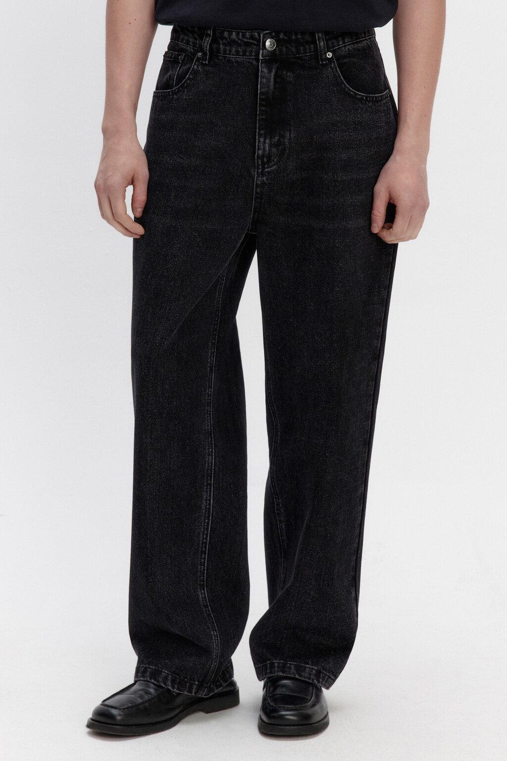Джинсы loose fit свободные со средней посадкой - цвет черный - 2