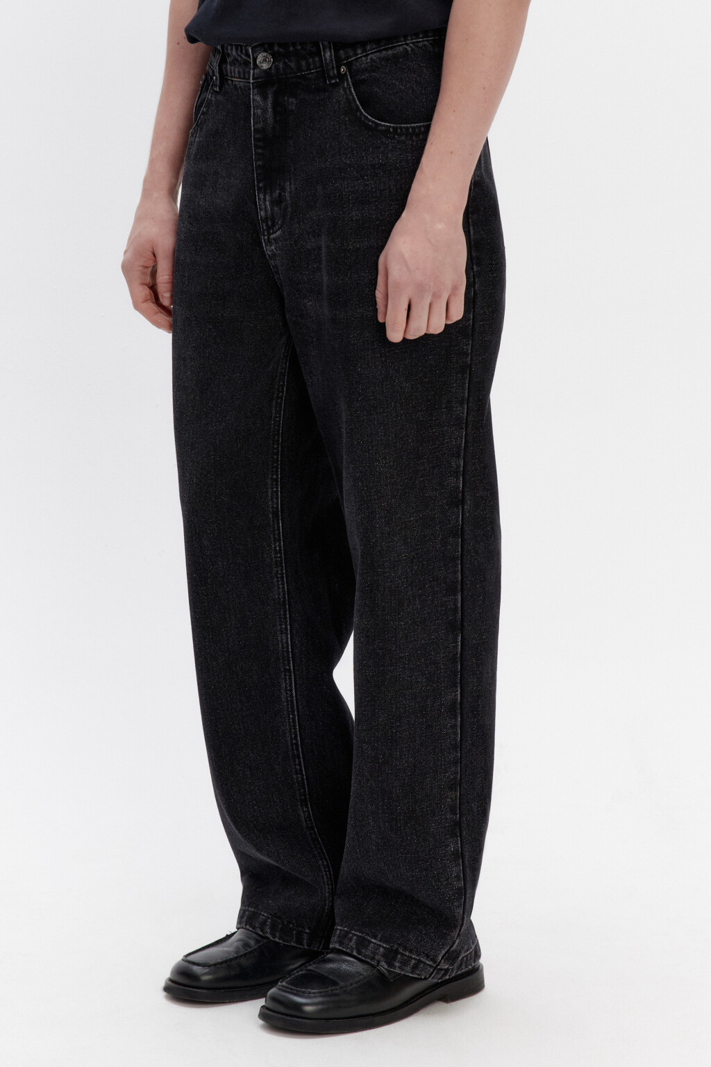 Джинсы loose fit свободные со средней посадкой - цвет черный - 3