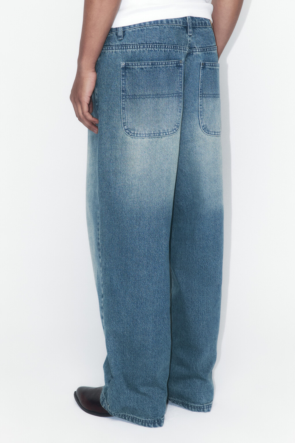 Джинсы skater fit широкие со стиркой - цвет голубой - 5