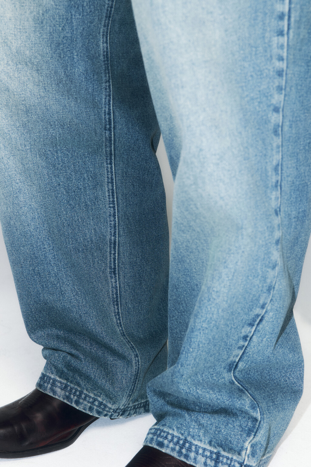 Джинсы skater fit широкие со стиркой - цвет голубой - 8