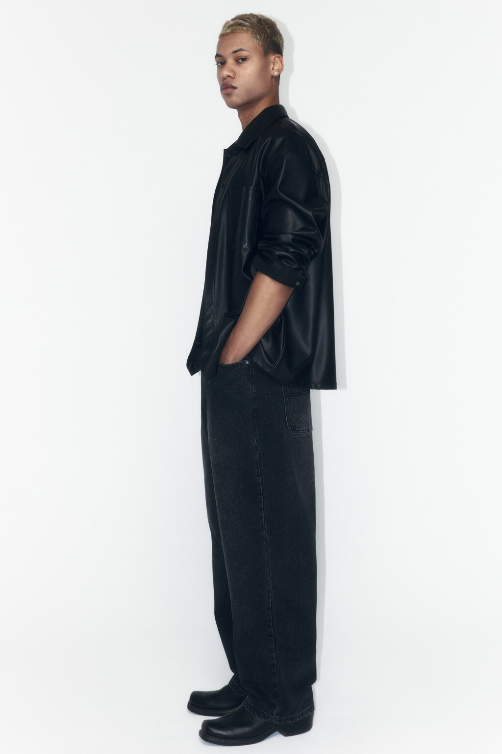 Джинсы skater fit широкие со стиркой - цвет серый - 2