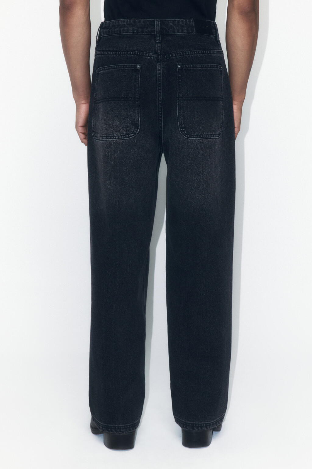 Джинсы skater fit широкие со стиркой - цвет серый - 4