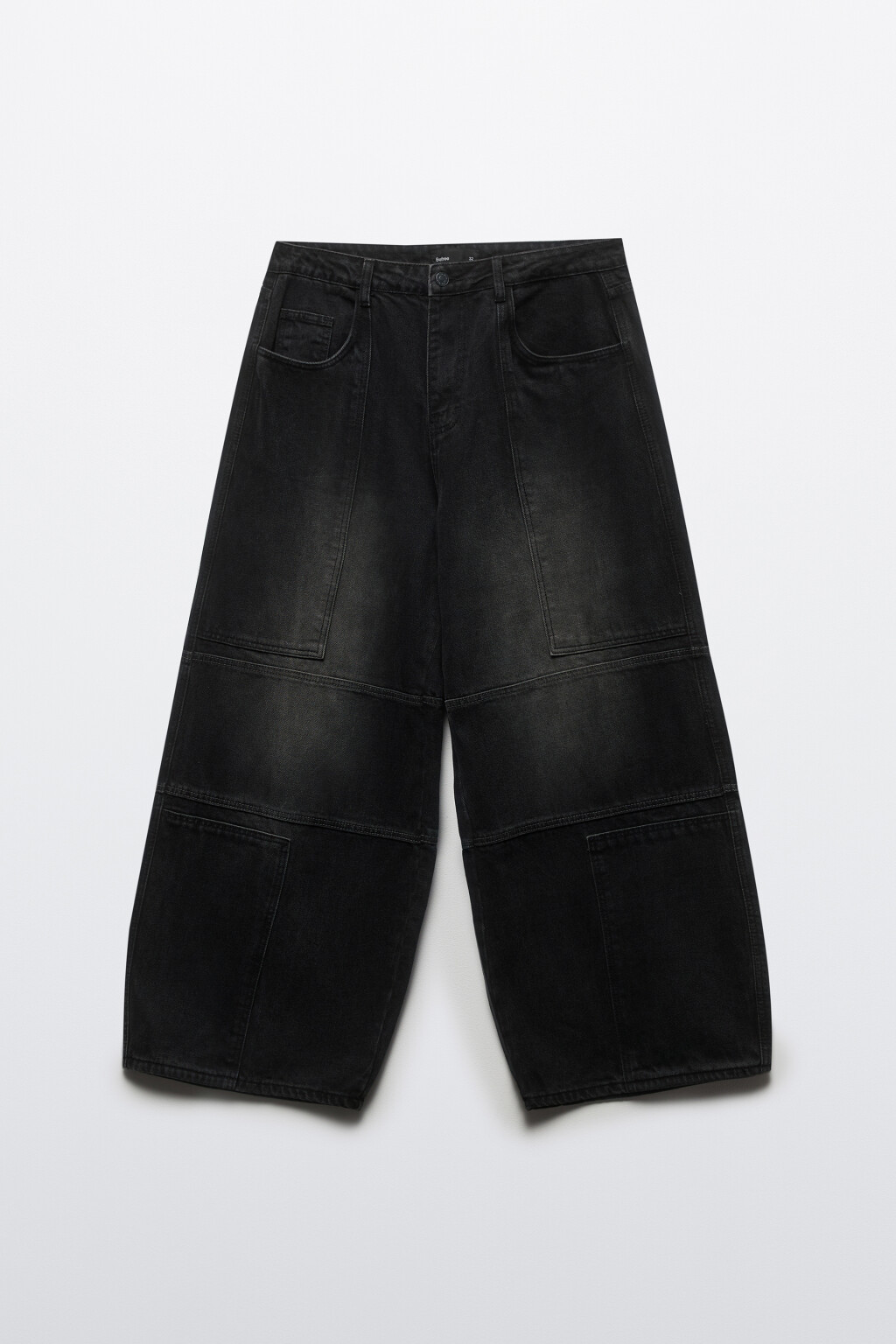 Джинсы baggy широкие с декоративными швами - цвет черный - 9