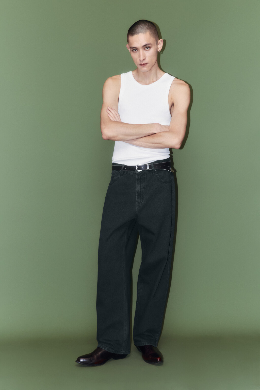 Джинсы baggy fit широкие с вареным эффектом - цвет серый - 2