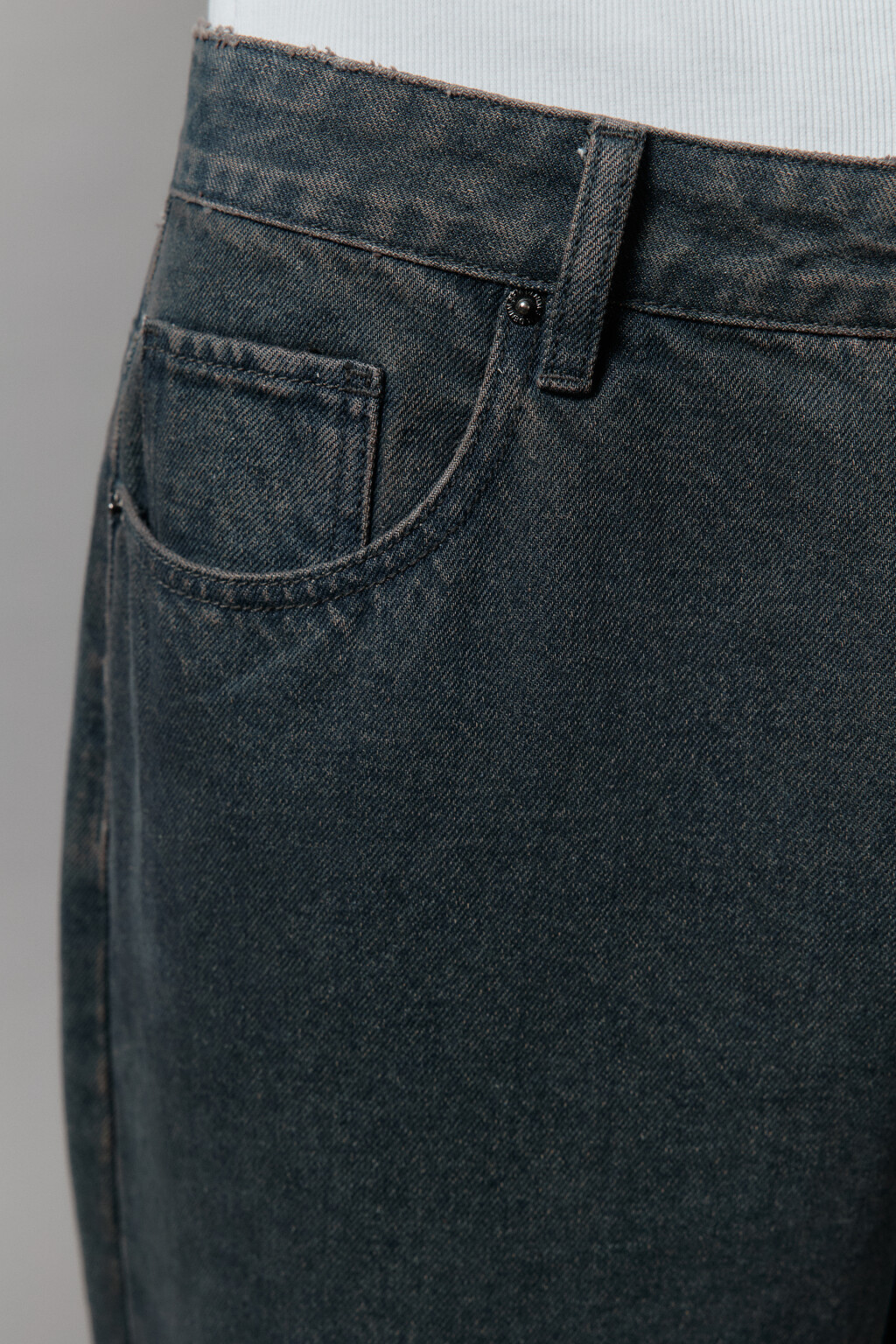 Джинсы baggy fit широкие с вареным эффектом - цвет серый - 8