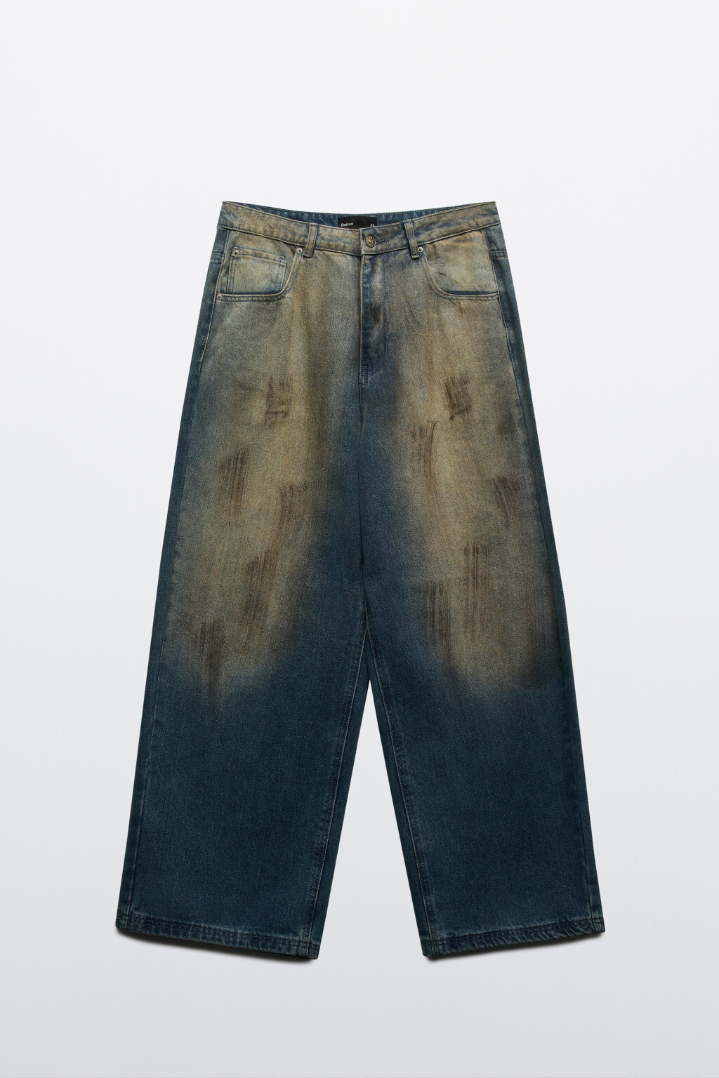 Джинсы широкие с эффектом dirty denim - цвет голубой - 10