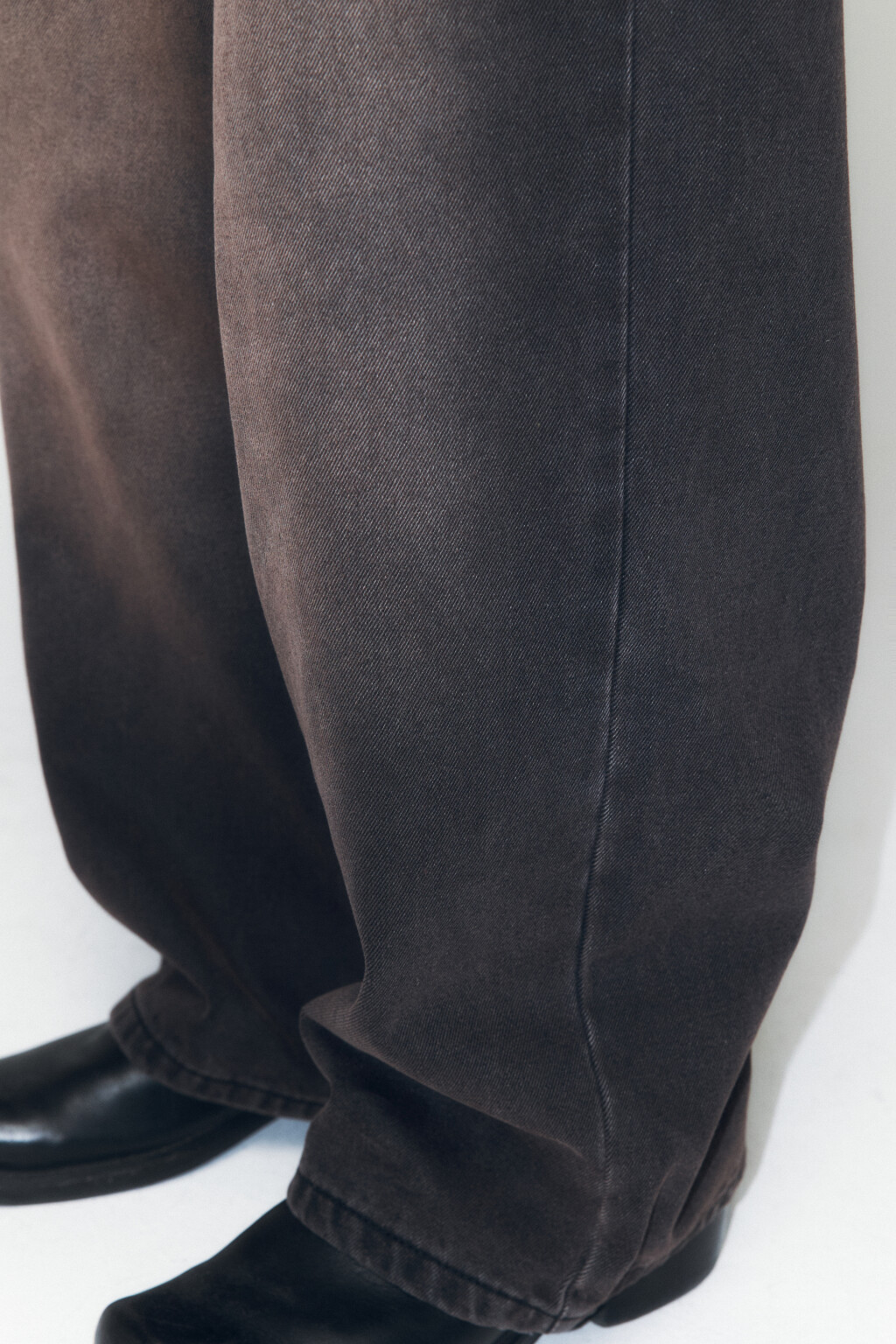 Джинсы wide leg широкие с вареным эффектом - цвет черный - 7