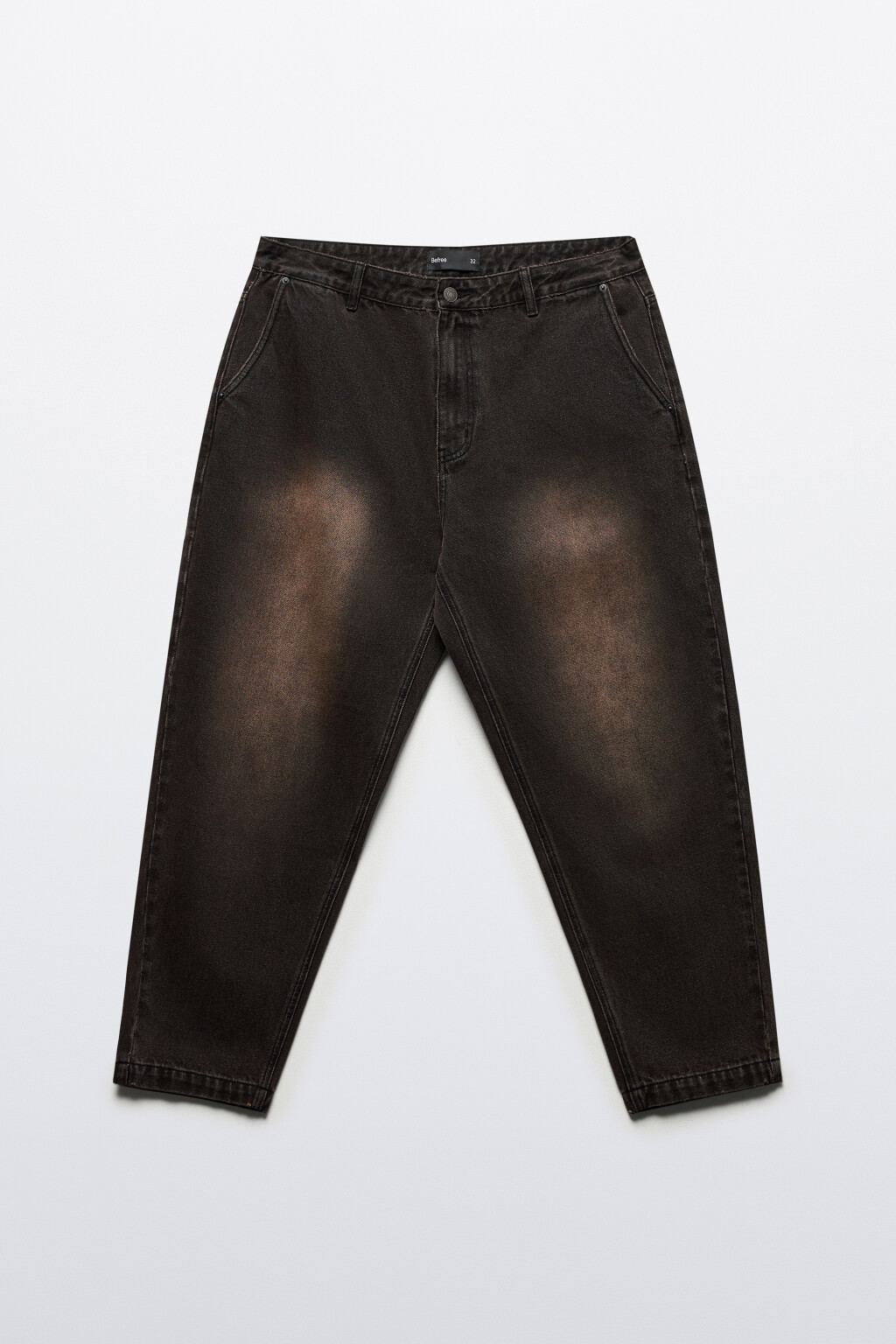 Джинсы-бананы широкие со стиркой - цвет серый - 8