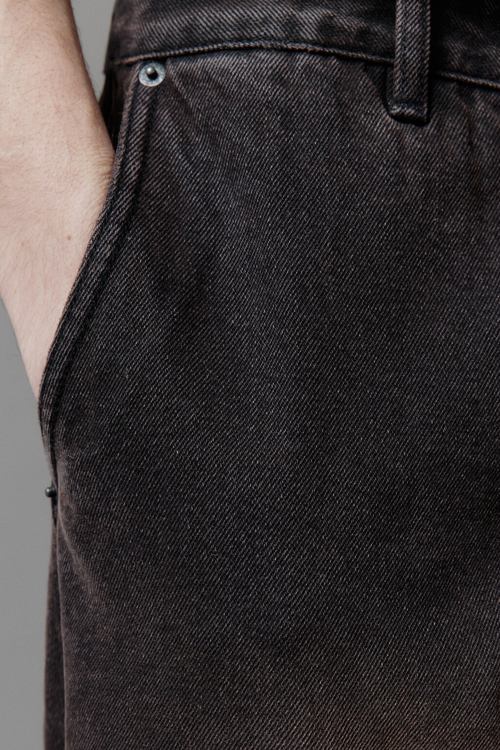 Джинсы-бананы широкие со стиркой - цвет серый - 6