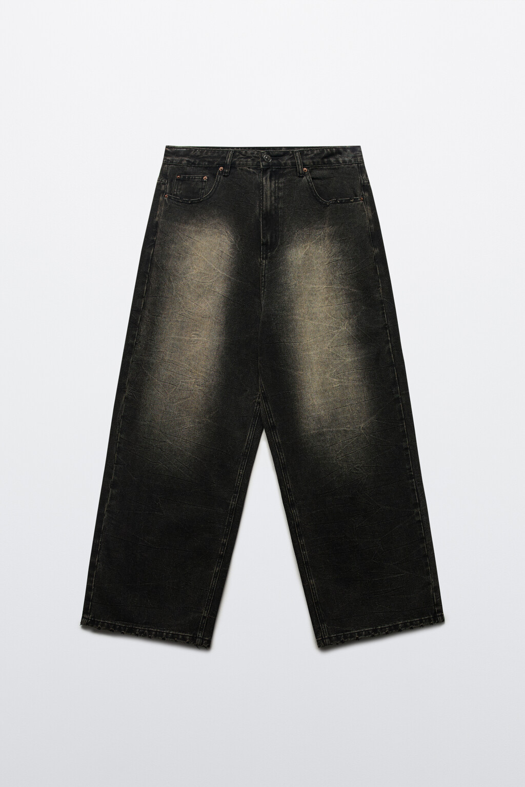 Джинсы широкие с вареным эффектом - цвет черный - 9