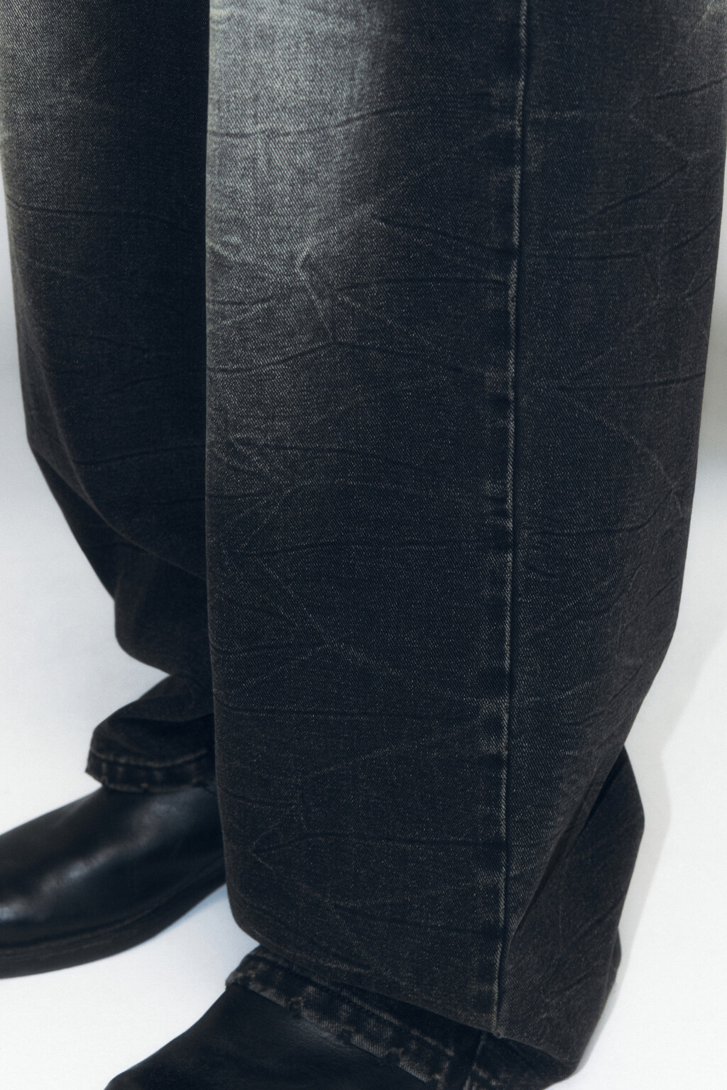 Джинсы широкие с вареным эффектом - цвет черный - 8