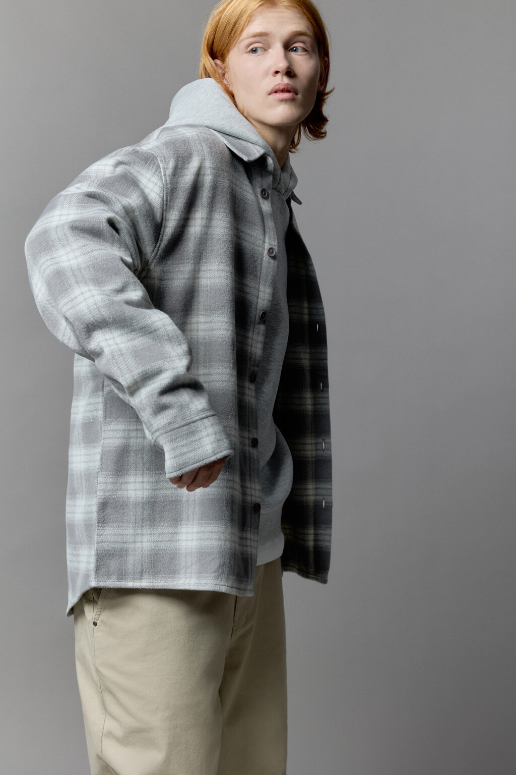 Рубашка клетчатая с принтом-надписью - цвет синий - 8