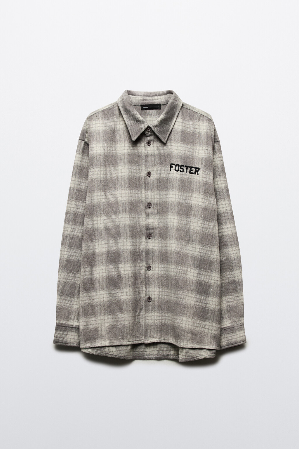 Рубашка клетчатая с принтом-надписью - цвет синий - 7