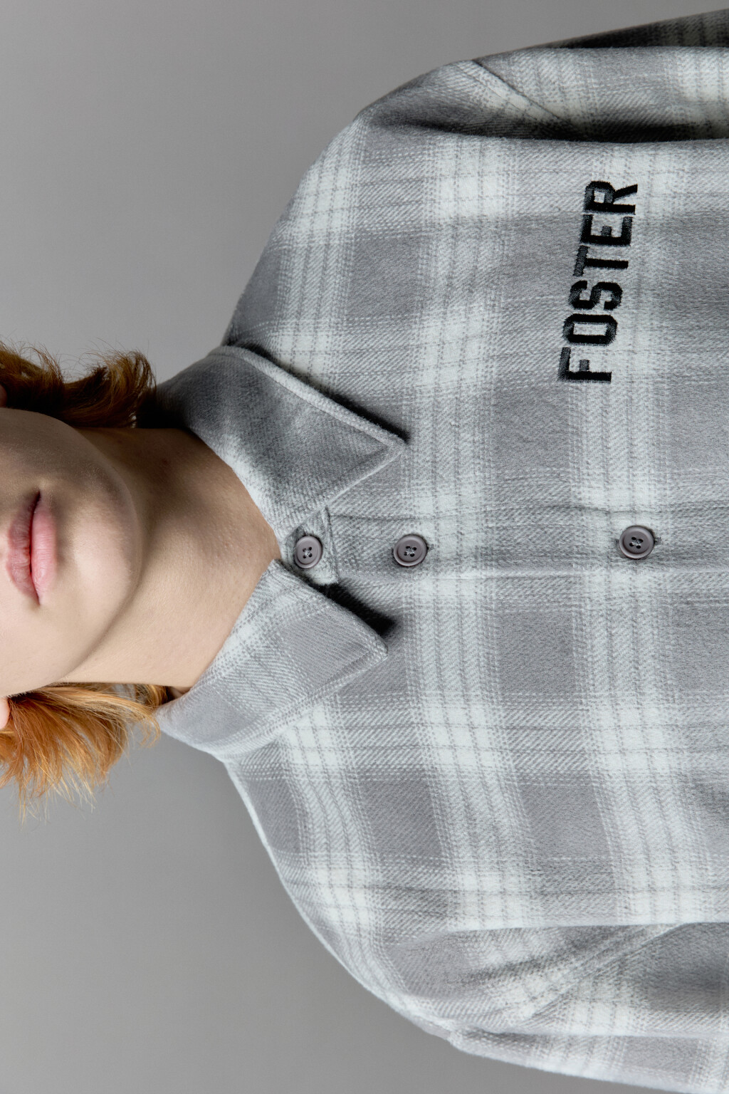 Рубашка клетчатая с принтом-надписью - цвет синий - 5