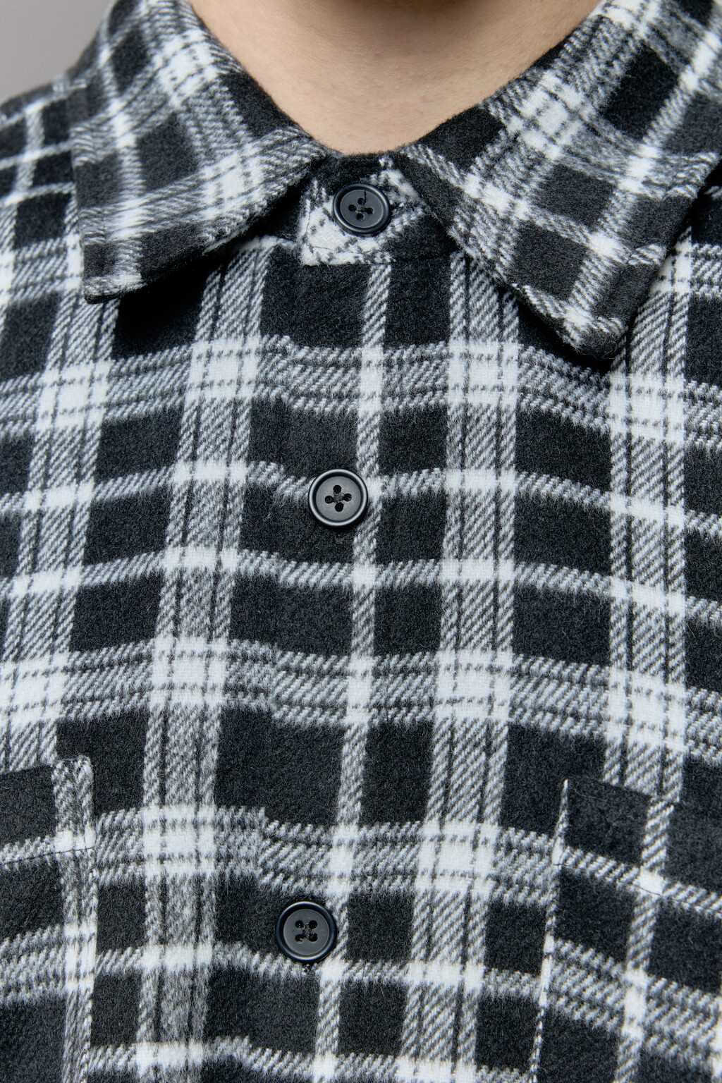 Рубашка теплая с принтом в клетку - цвет зеленый - 5