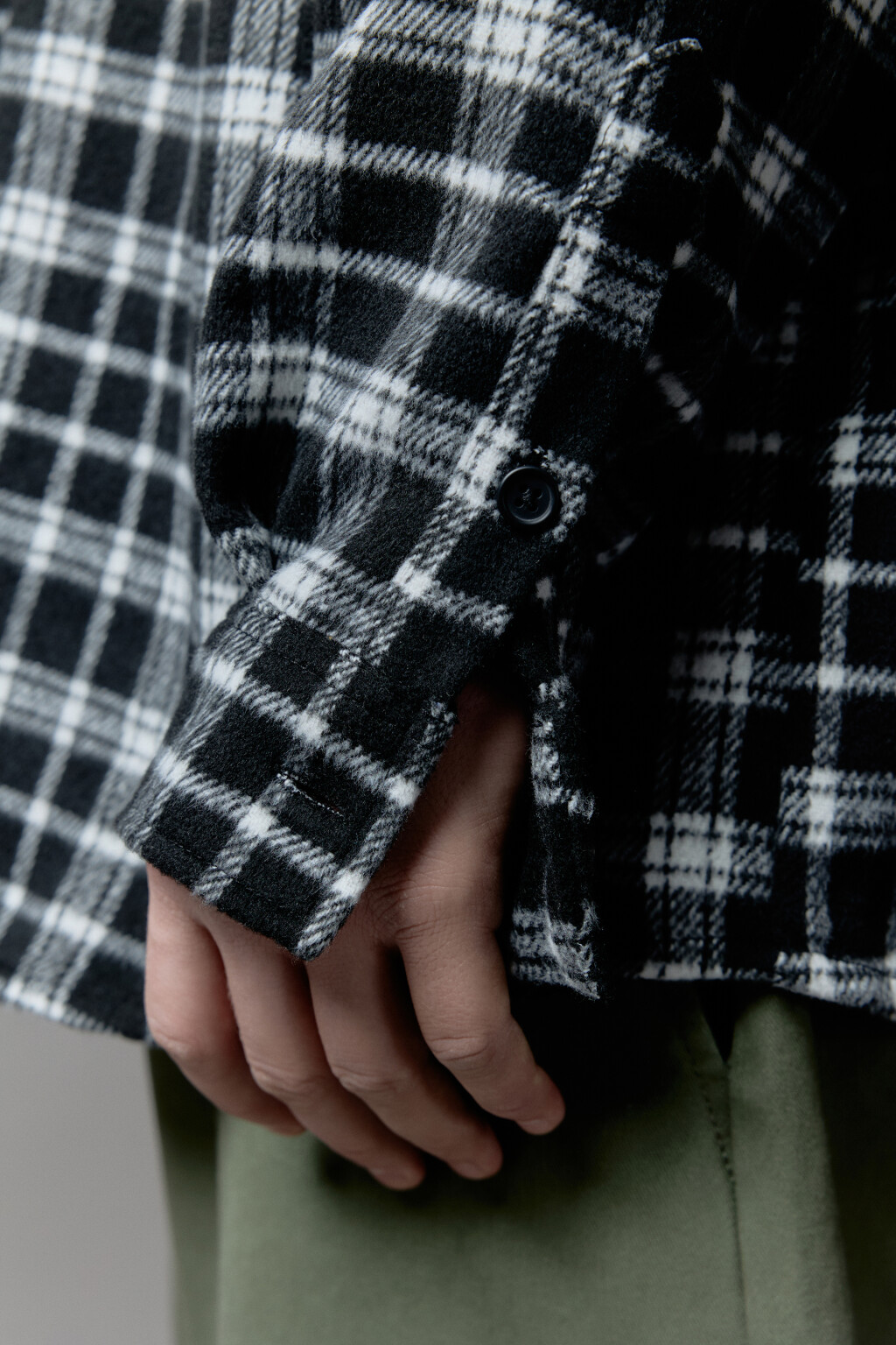 Рубашка теплая с принтом в клетку - цвет зеленый - 6