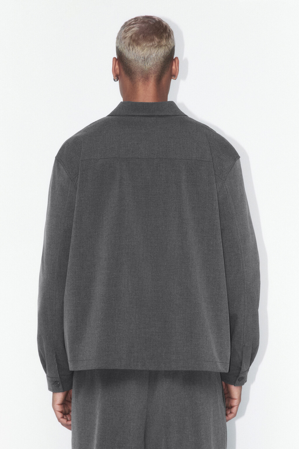 Рубашка-овершот плотная с карманами - цвет серый - 4