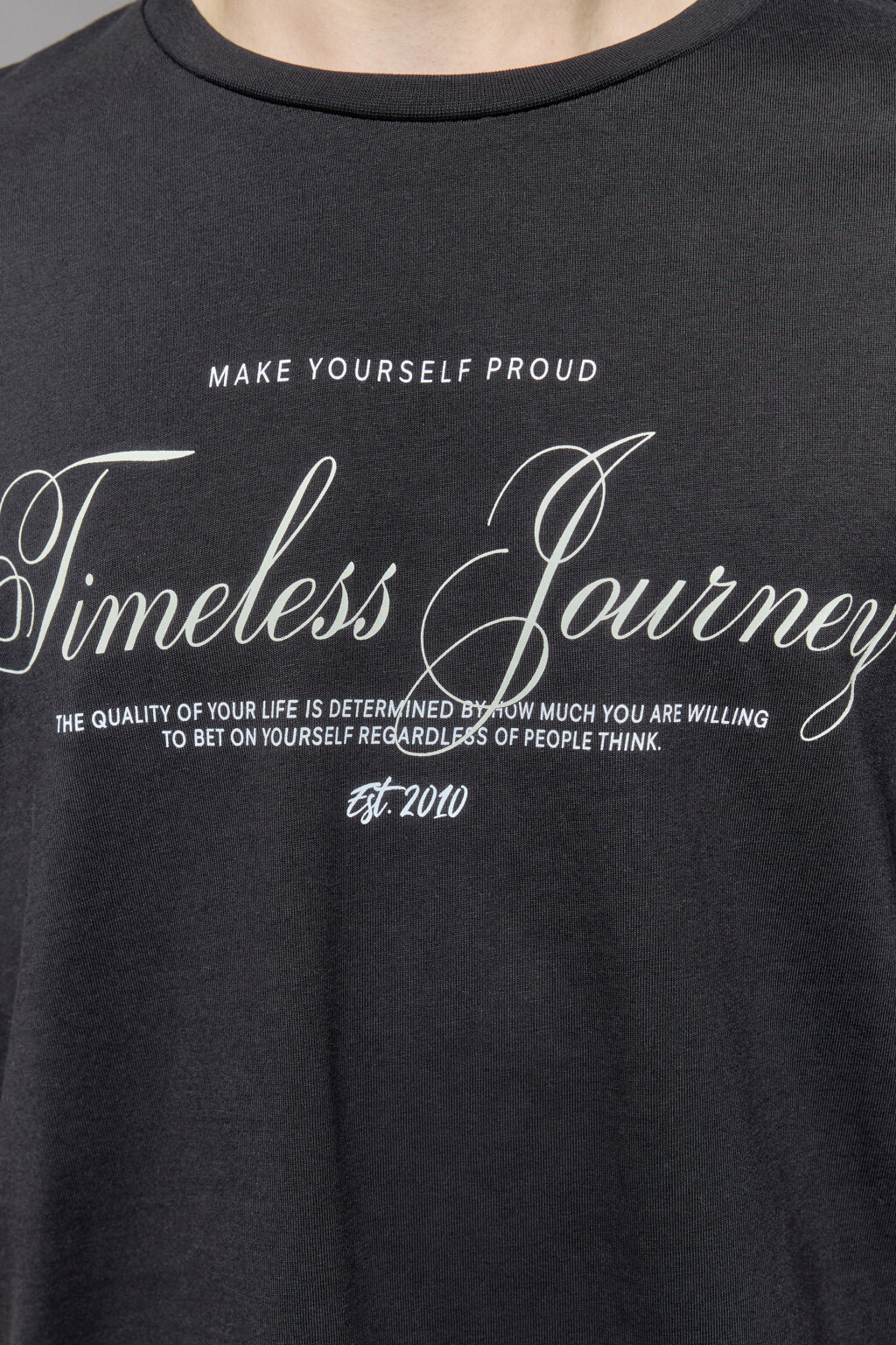 Футболка boxy fit с принтом-надписью - цвет черный - 5