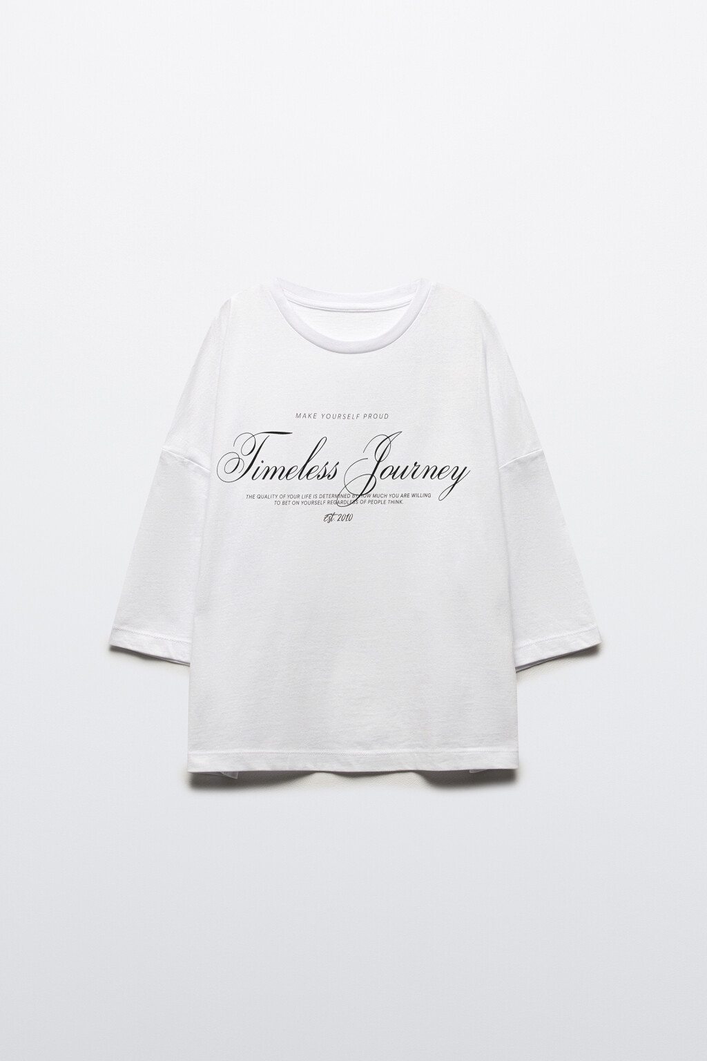 Футболка boxy fit с принтом-надписью - цвет белый - 8