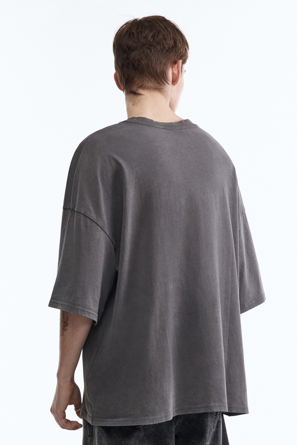 Футболка oversize в стиле гранж - цвет серый - 5