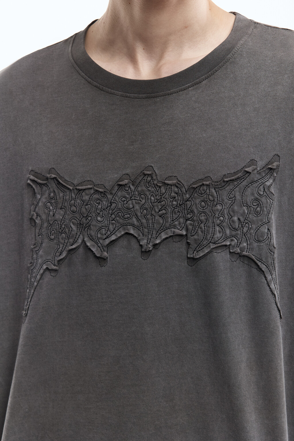 Футболка oversize в стиле гранж - цвет серый - 7