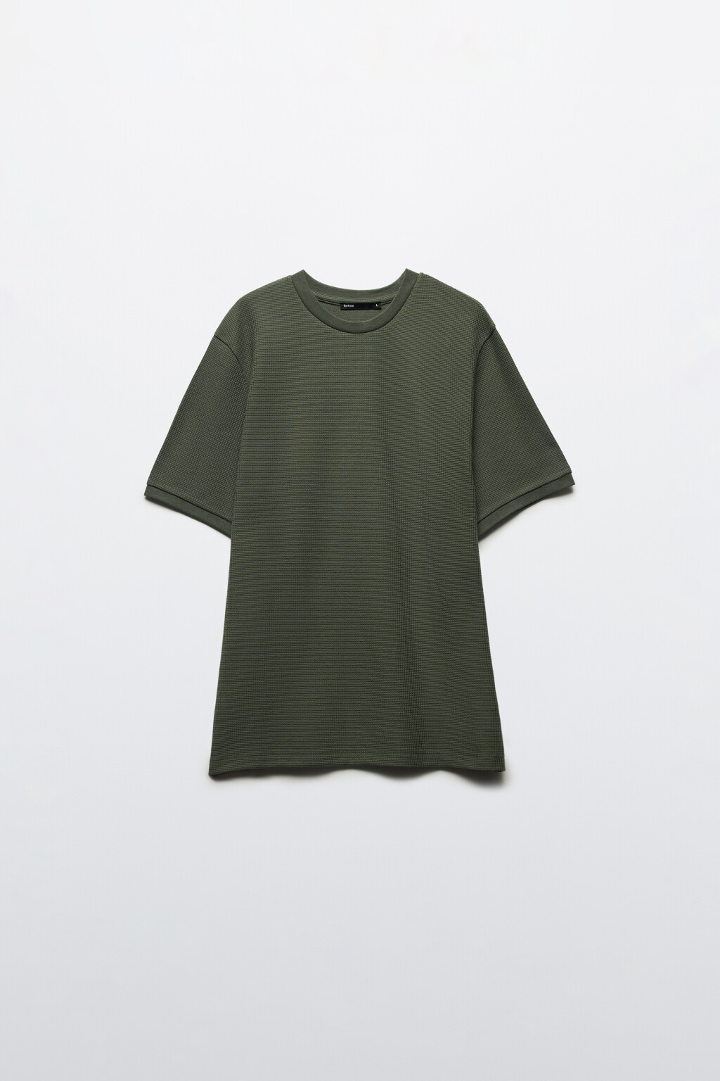 Футболка прямая из фактурного трикотажа - цвет зеленый - 9