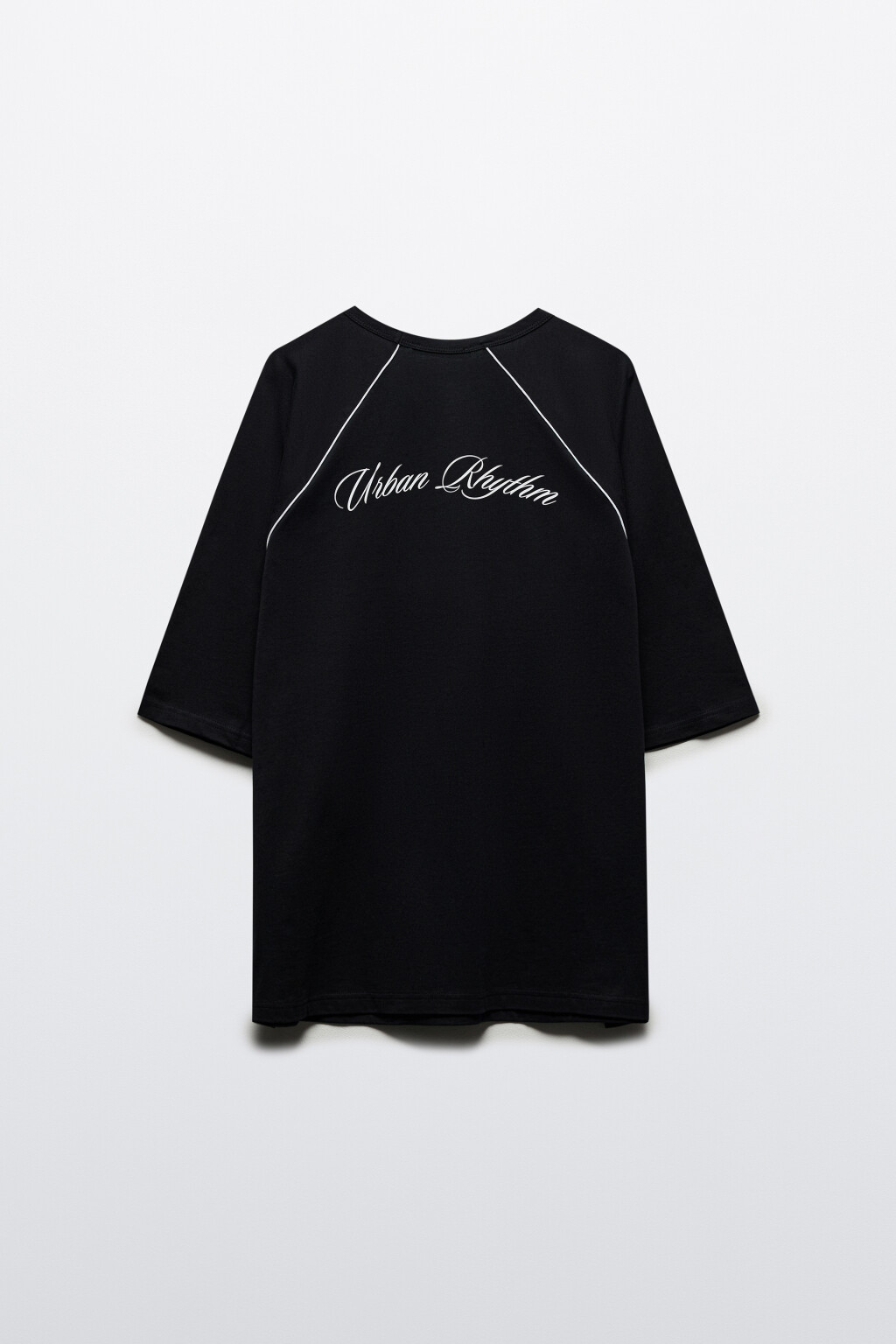 Футболка хлопковая с контрастными рукавами - цвет черный - 8