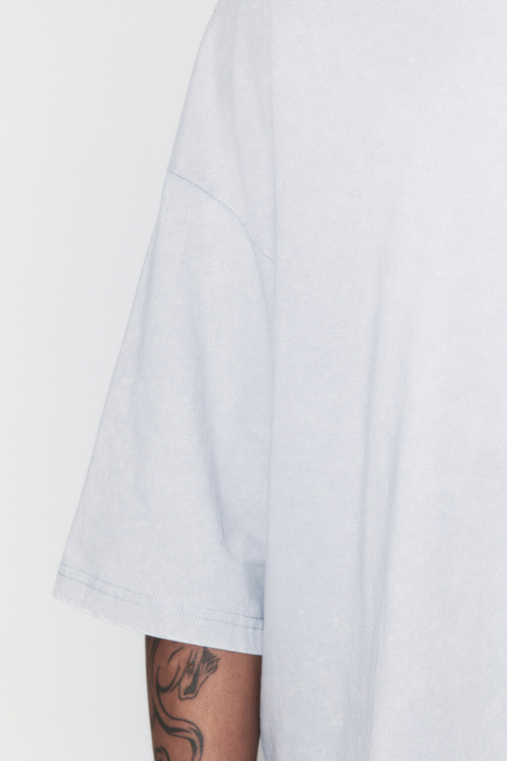 Футболка boxy fit хлопковая с вареным эффектом - цвет серый - 5
