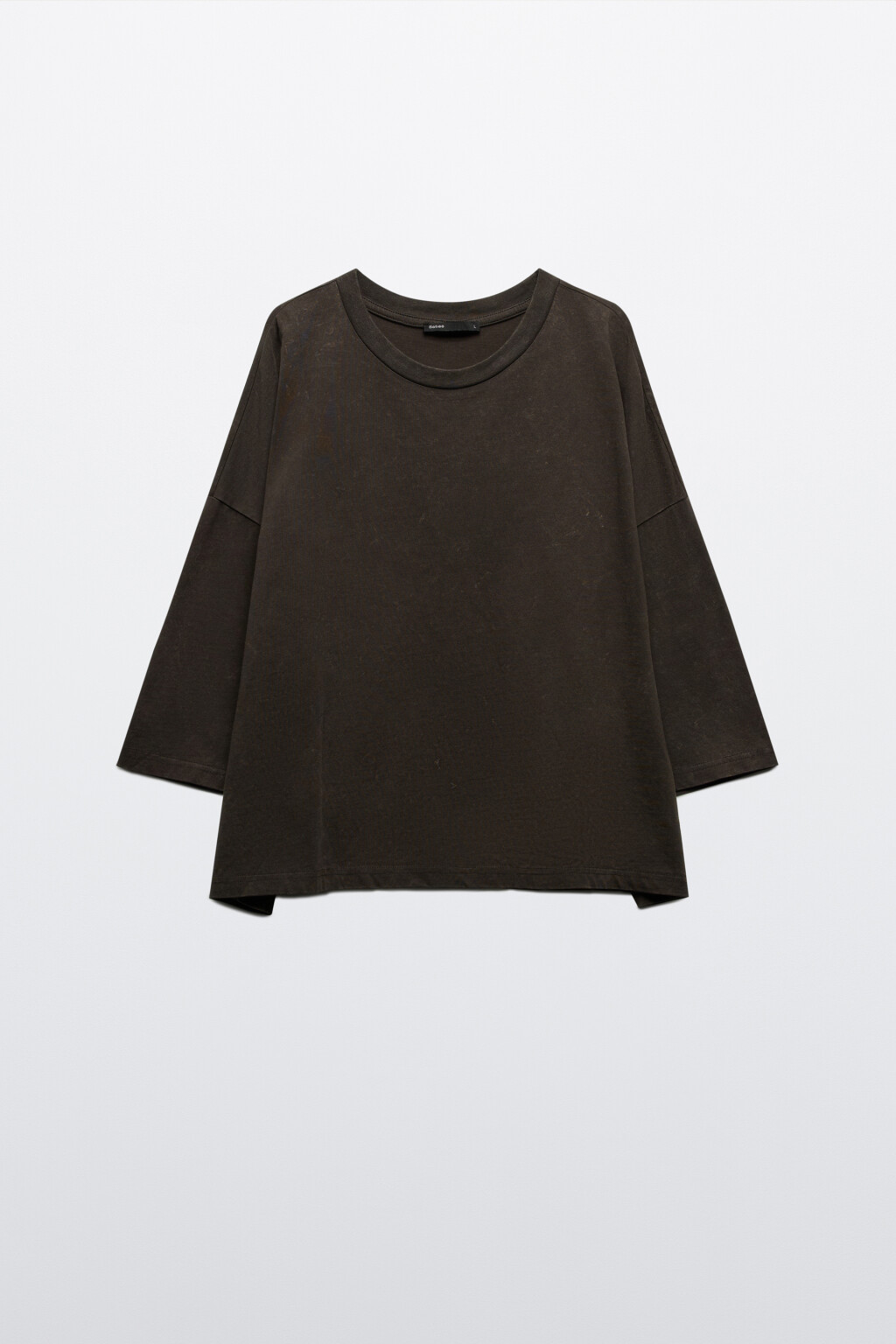 Футболка boxy fit хлопковая с вареным эффектом - цвет серый - 7