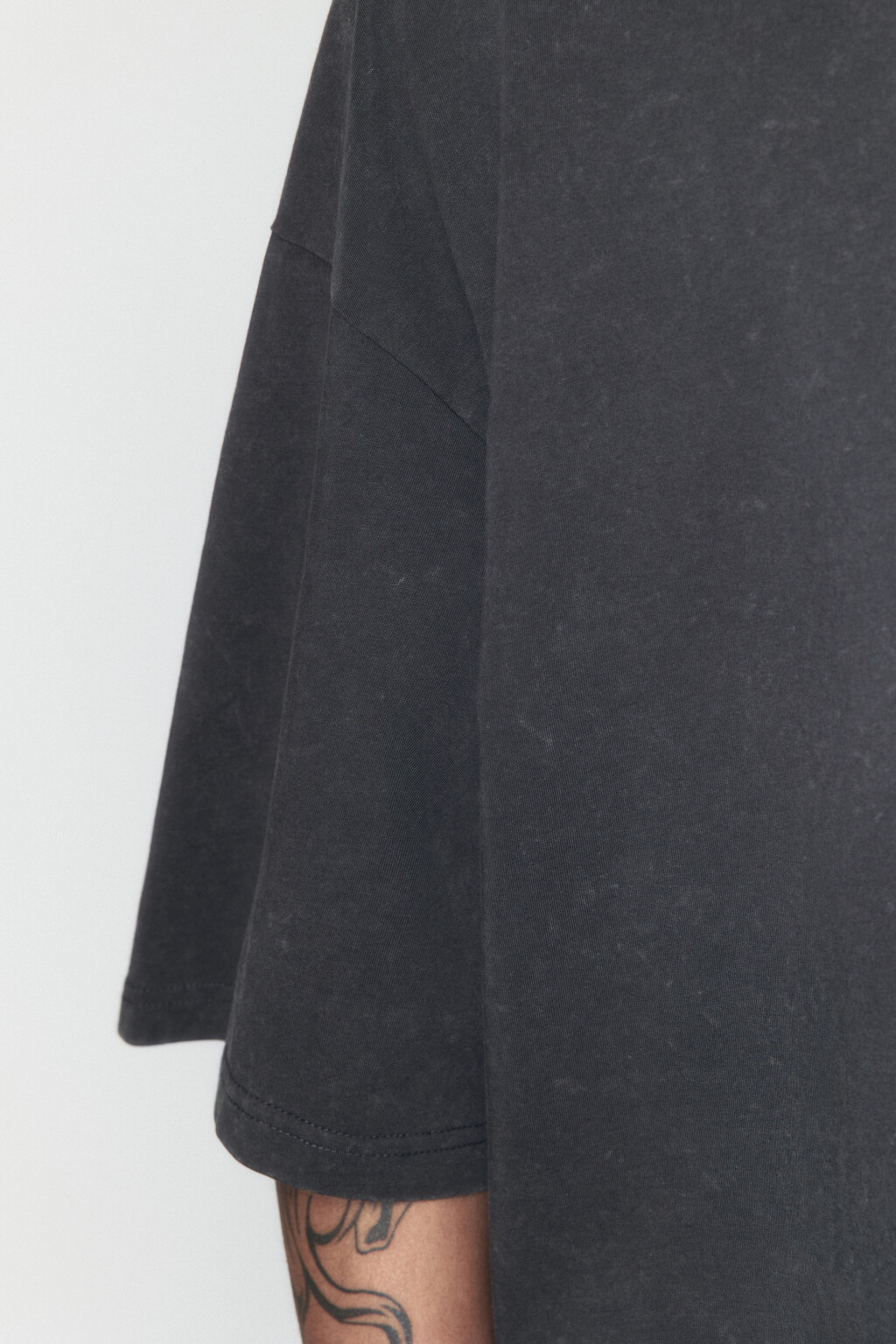 Футболка boxy fit хлопковая с вареным эффектом - цвет серый - 6