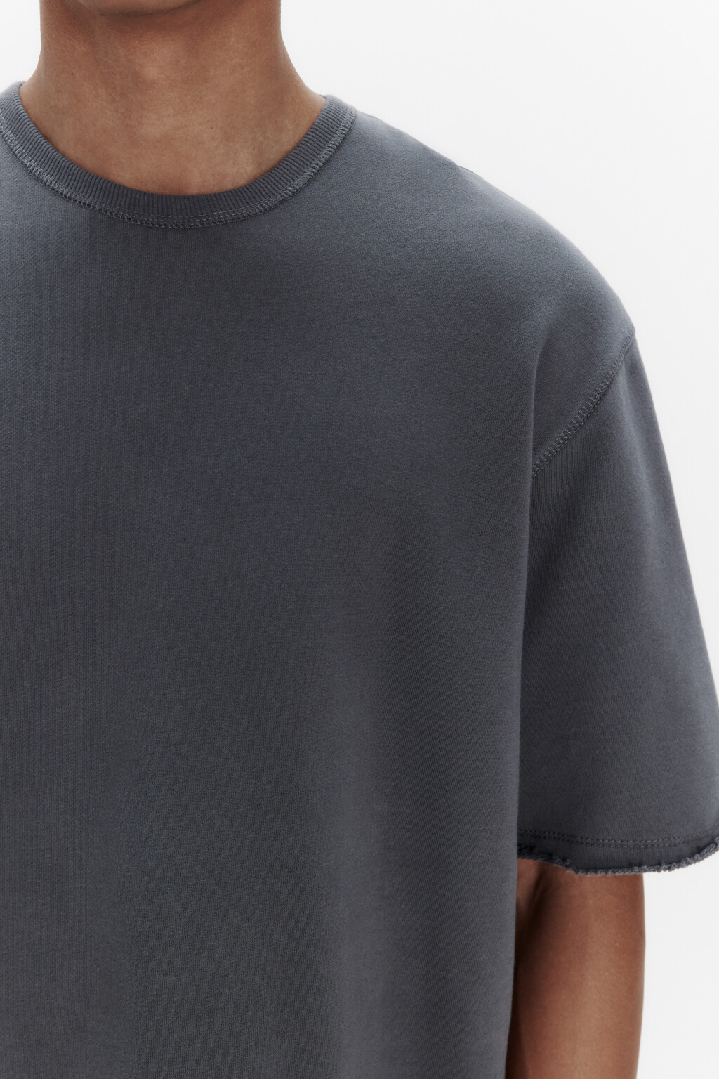 Футболка oversize из хлопкового футера - цвет серый - 5